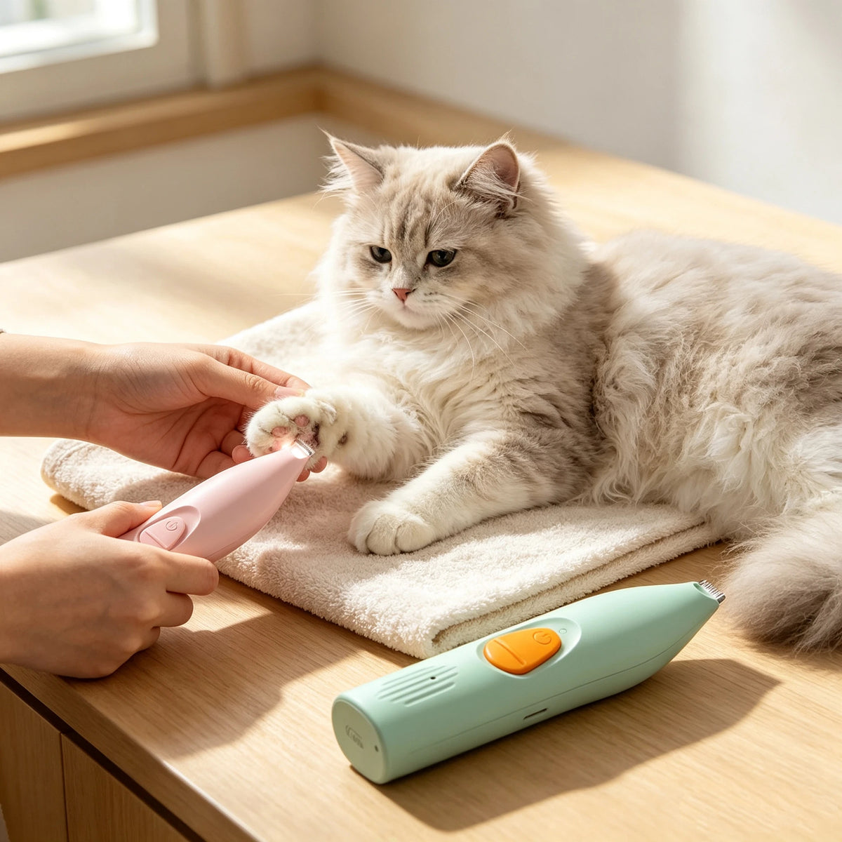 Rechargeable Pet Partial Hair Trimmer With LED Light