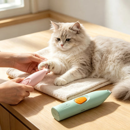 Rechargeable Pet Partial Hair Trimmer With LED Light