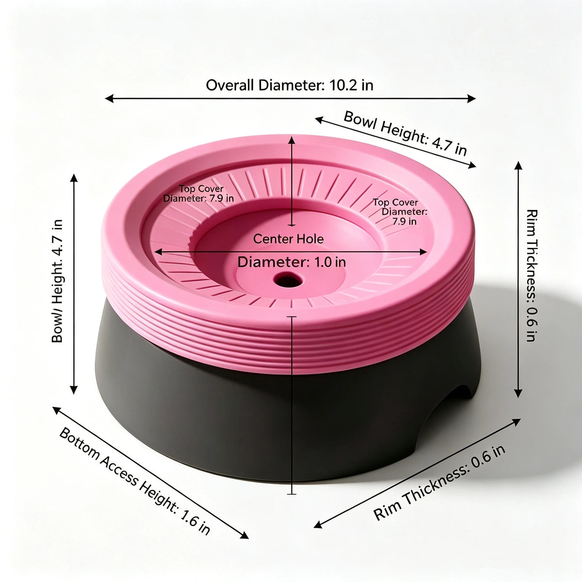 Anti‑Splash Floating Pet Water Bowl for Dogs and Cats